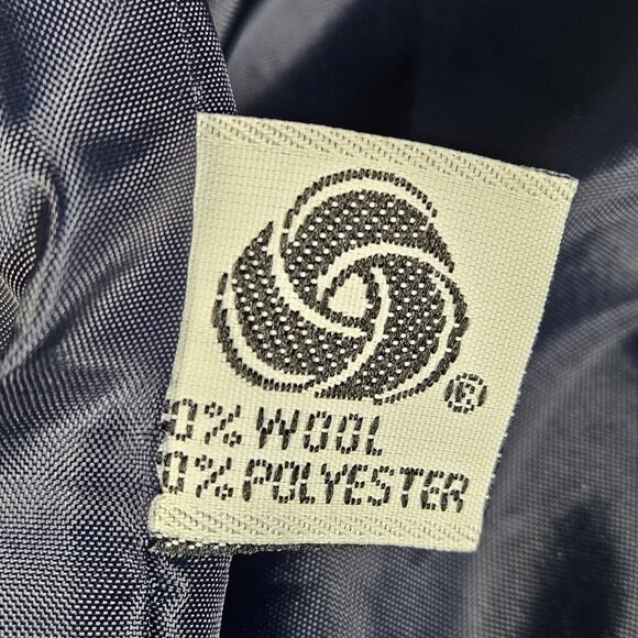 Vintage Spitalnick & Co. Blue Blazer One Button Green Accent Wool Blend Size 4 - Picture 4 of 8